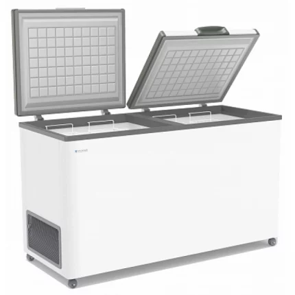 Морозильный ларь Frostor F 500 SD белый, две независимые крышки, Общий объем 500 л. Полезный объем 450 л.  Класс энергоэффективности А,  Температурный режим -18-22°, 2 корзины, . Габариты 1400*600*840мм. Цвет: белый