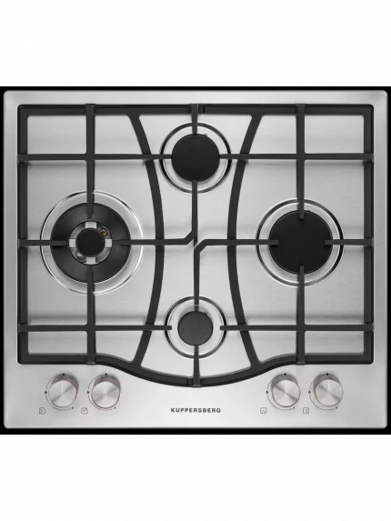 Варочная поверхность Kuppersberg/ Варочная поверхность Kuppersberg, газ, High-Tech, автоматический электроподжиг, газ-контроль, материал решеток чугун, форсунки под сжиженный газ, мощность конфорок 1.1, 1.75, 3, 4 кВт, серебристый