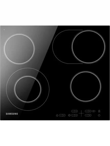 Встраиваемая электрическая варочная панель Samsung NZ64T3516AK/WT, 55 х 575 х 505 мм, стеклокерамика, скошенный край, черный