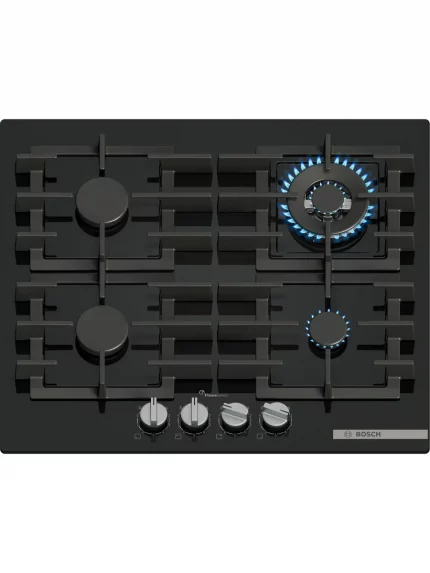 Газовая варочная панель Bosch PPH6A6I40O 5.8x59x52 см, WOK, закаленное стекло, независимая, черная