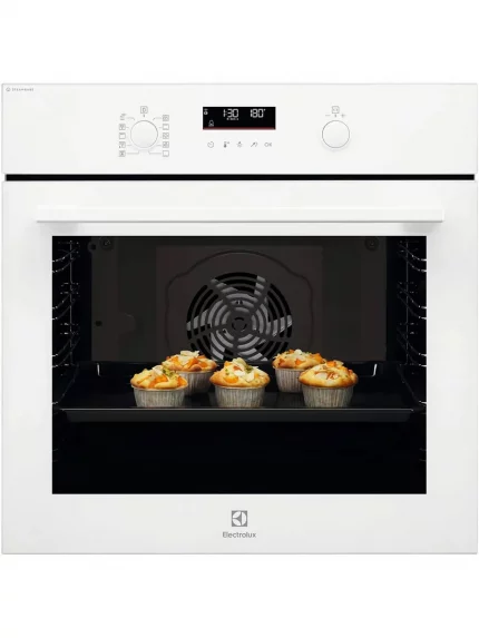 Духовой шкаф электрический Electrolux EOD6F77WV с конвекцией, приготовление на пару, объем 72 л, утапливаемые переключатели, 9 режимов,очистка каталитическая, 3 стекла в дверце, направляющие проволочные + телескопические (1 уровень), термощуп