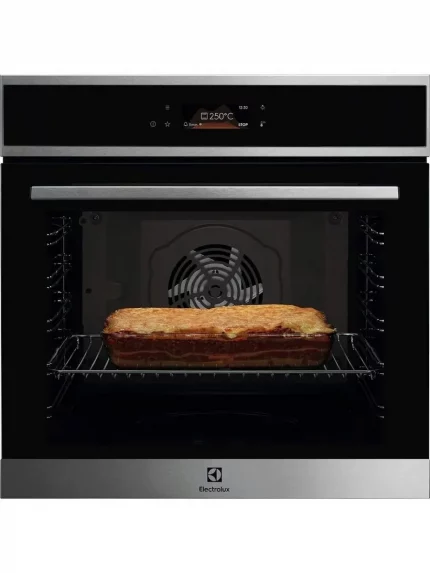 Духовой шкаф электрический Electrolux LOE8F38X с конвекцией, объем 72 л, 17 режимов, очистка каталитическая, 3 стекла в дверце, направляющие проволочные + телескопические (1 уровень),нержавеющая сталь
