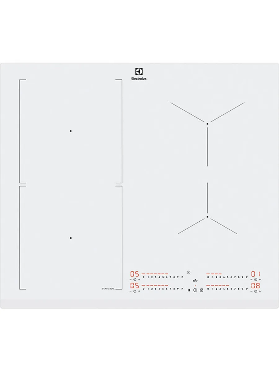 1 Индукционная варочная панель Electrolux CIS62450FW на 4 конфорки, сенсорный слайдер DirectAccess, SenseCookBoil,Stop&Go, PowerBoost и Bridge, мощность: 7.8-11.7 кВт, независимая установка, размеры (ШхГ): 59x52 см,белый — изображение 1
