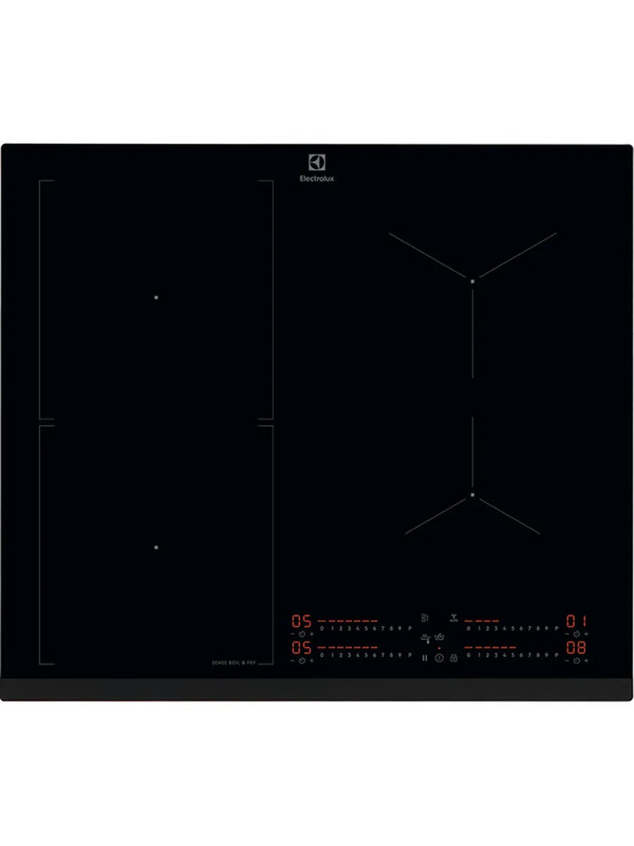 1 Индукционная варочная панель Electrolux EIS67453, : черный, индивидуальный слайдер для каждой зоны нагрева, 3-хступенчатая индикация остаточного тепла,акустический сигнал (вкл/выкл), Функция "Booster", автоматика закипания, блокировка от детей, блокировка панели управления, Будильник, Таймер, функция "Пауза", Таймер отключения с функцией Эко, беззвучный режим, Flexible Powermanagement, функция Hob-to-Hood, зона объединения Bridge, датчик от выкипания SenseBoil — изображение 1