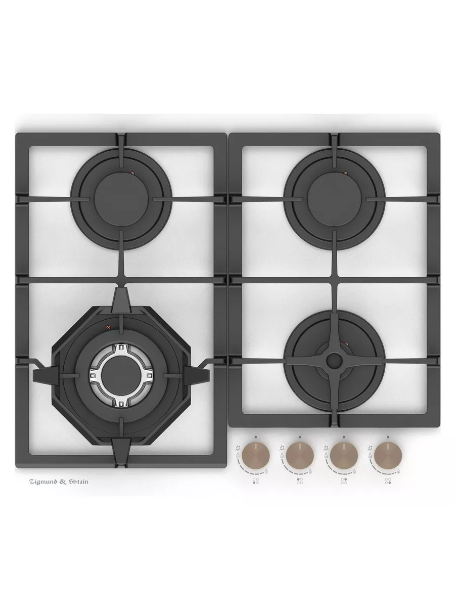 10 Газовая варочная панель Zigmund & Shtain M 26.6 W независимая, белый — изображение 1