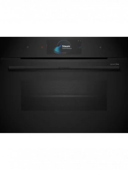 Встраиваемый духовой шкаф Bosch CSG958DB1 Accent Line шкаф-пароварка, черный, 14 режимов + комбинированные режимы, функция приготовление на пару 100%, 4-слойное остекление, 3 цветных текстовых TFT-дисплея 2,5" с сенсорным управлением, ControlRing, функции HomeConnect: удаленная диагностика, контроль и мониторинг, LED-освещение, меню Assist, PerfectBake, термощуп PerfectRoast, самоочистка EcoClean, телескопические направляющие 1 уровень