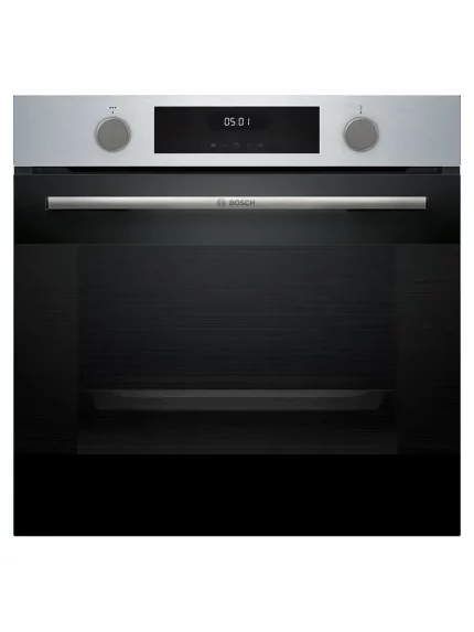 Духовой шкаф электрический Bosch HJA737BR0 Serie 4, 60 см, 76 л,нержавеющая сталь, Auto Pilot 10, 3D Hotair,класс энергоэффективности А, 7 режимов, LCD-дисплей, галогенное освещение, самоочистка EcoClean,проволочные направляющие