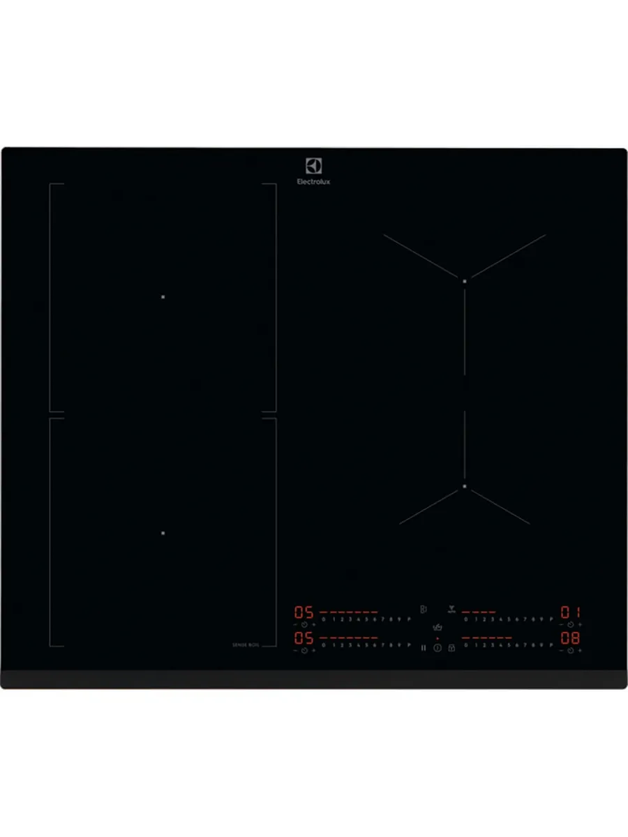 2 Индукционная варочная панель Electrolux CIS62450 на 4 конфорки, сенсорный слайдер DirectAccess, SenseCookBoil,Stop&Go, PowerBoost и Bridge, мощность: 7.8-11.7 кВт, независимая установка, размеры (ШхГ): 59x52 см, — изображение 1