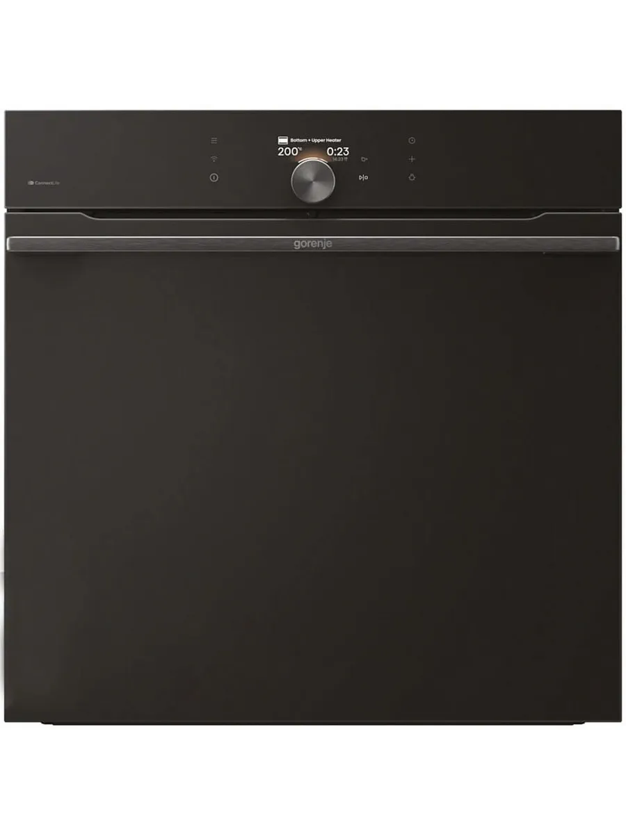 4 Встраиваемая электрическая духовка Gorenje BP6138B, объем 77 л, макс. температура 320 градусов, сенсорное/поворотное управление, Wi-Fi, пиролитическая очистка, телескопические направляющие на одном уровне, термощуп, AirFry, автоматические программы, динамическая система охлаждения, многоуровневое приготовление, PerfectGrill, энергоэффективность А+, черный — изображение 1