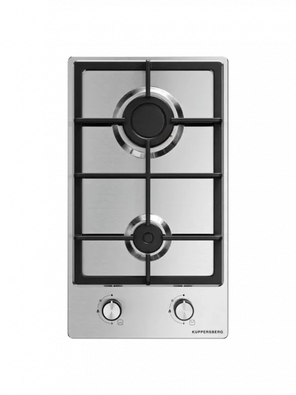 Газовая варочная панель Kuppersberg TS 38 X, High-Tech, 30 см, автоматический электроподжиг, газ-контроль, механическое управление, конфорки REMAY, цвет нержавеющая сталь, цвет фурнитуры черный/нержавеющая сталь