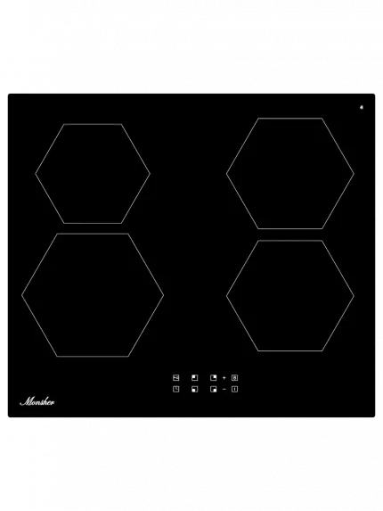 Варочная панель Monsher MHI 6101, индукция, High-Tech, 59 см, 9 уровней мощности, блокировка управления, автоматическое отключение, таймер, Booster, сенсорное управление, черный