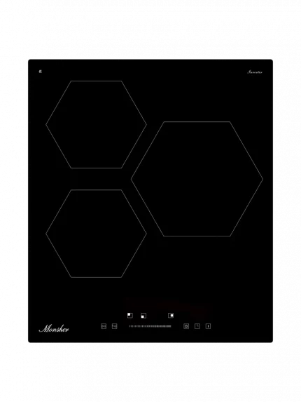 Индукционная варочная панель Monsher MHI 4506, 45 см, индукция, High-Tech, inverter, 9 уровней мощности, бустер, Stop and Go, автоматическое отключение, таймер, индикатор остаточного тепла, сенсорное/слайдерное управление, черный