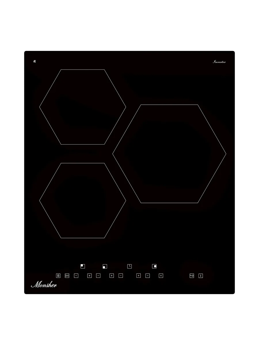 6 Индукционная варочная панель Monsher, инвертер, слайдерное управление, автоматическое отключение, блокировка панели управления, индикация остаточного тепла, 9 уровней мощности, Stop and Go, Booster, таймер, черный — изображение 1