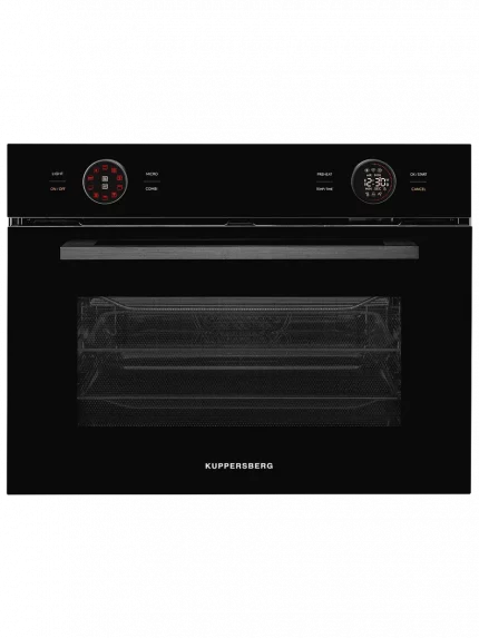 Встраиваемый духовой шкаф Kuppersberg KMW 612 Black с СВЧ, 45 см, 50л, 12 режимов, гидролизная очистка, черный