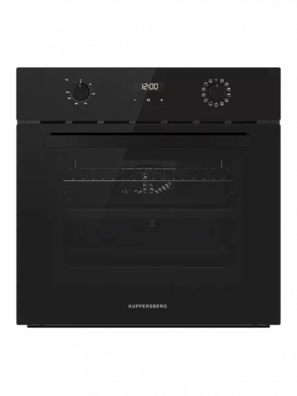 Духовой шкаф Kuppersberg HF 678 B, High-Tech, 70 л, дисплей, поворотное/сенсорное управление, таймер, макс. температура 300 градусов, телескопические направляющие (на 1 уровень), черный