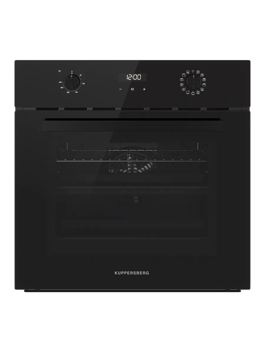 6 Духовой шкаф Kuppersberg HF 678 B, High-Tech, 70 л, дисплей, поворотное/сенсорное управление, таймер, макс. температура 300 градусов, телескопические направляющие (на 1 уровень), черный — изображение 1