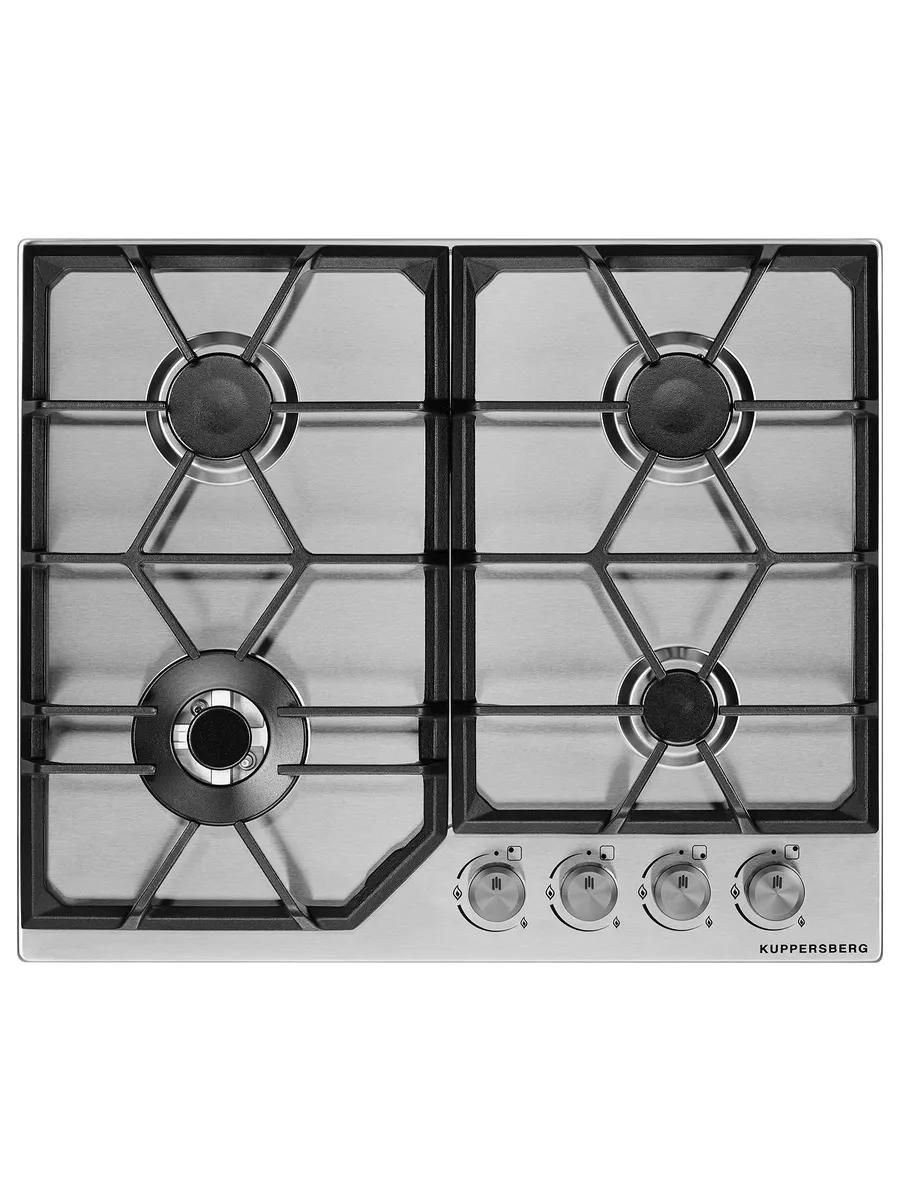 7 Встраиваемые газовые панели Kuppersberg FS 62 X, 4 конфорки, нерж. сталь — изображение 1