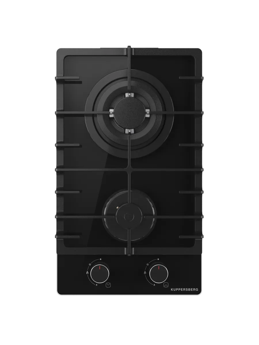 7 Газовая варочная панель Kuppersberg FG 36 B газ, High-Tech, 30 см, автоматический электроподжиг, газ-контроль, форсунки под сжиженый газ, SABAF конфорки, чугунные решетки, цвет черный, цвет фурнитуры черный — изображение 1