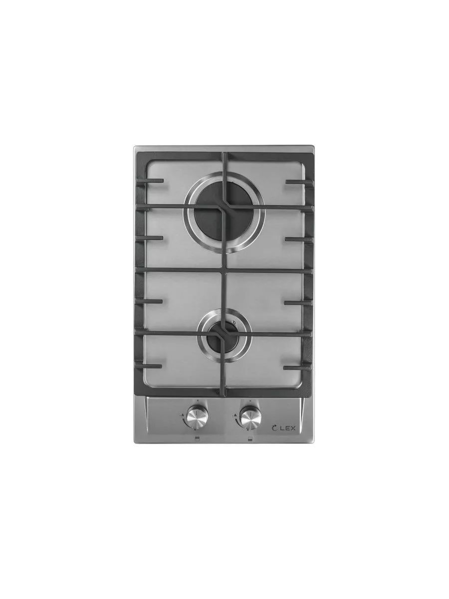 7 Газовая варочная панель LEX GVS 321 Inox 4000Вт 2 комфорки нерж.сталь — изображение 1