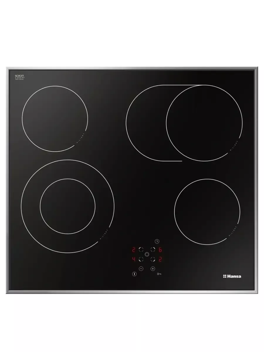 7 Встраиваемая варочная панель Hansa BHCI66706 Стеклокерамика, независимая, сенсорное управление, таймер, рамка, черная — изображение 1