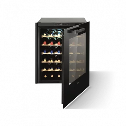Винный шкаф Elica PRF0191774, 60 см, объем 103 л, 4 полки, светодиодное освещение, 36 бутылок, уровень шума 42 дБ, черный