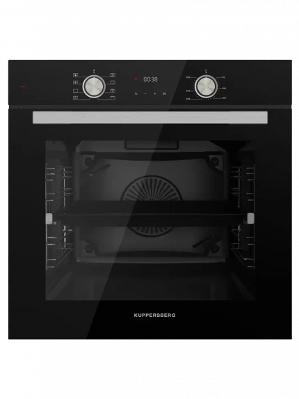 Встраиваемый духовой шкаф Kuppersberg HO 608 B электрический, High-Tech, 60 см, объем 80 л, 8 режимов, поворотное управление, макс. Температура 300 градусов, дисплей, таймер, черный