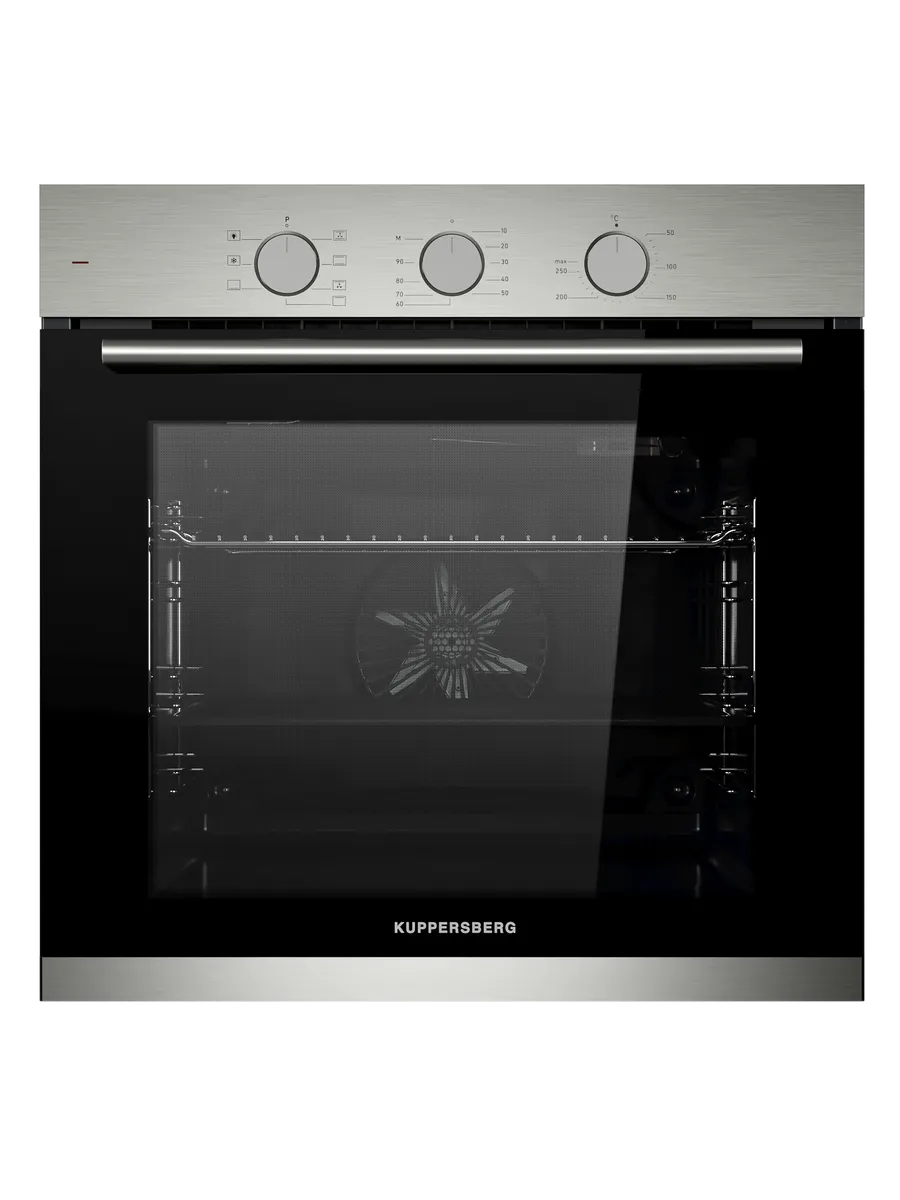 8 Духовой шкаф электрический Kuppersberg HF 603 BX 60 см, 80 л, High-Tech, 6 режимов, паровая очистка, черный + нерж. сталь — изображение 1