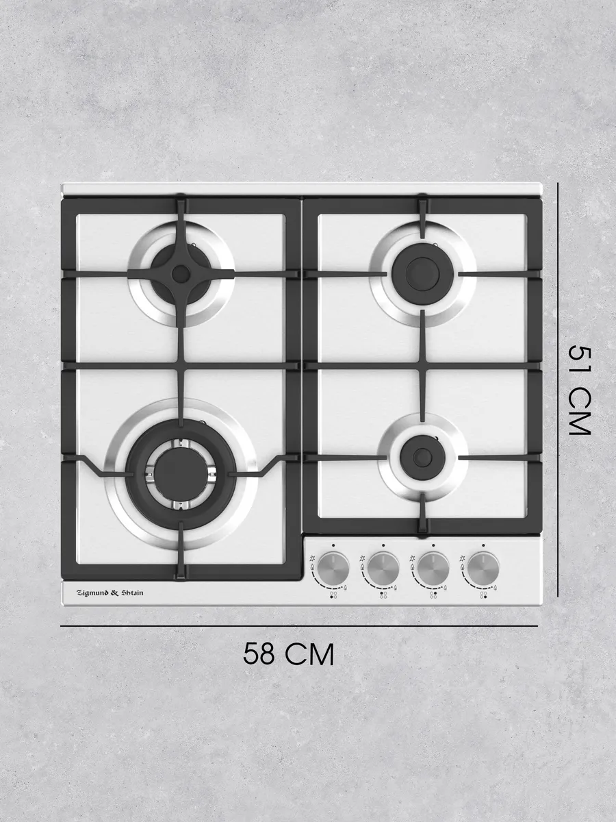 9 Газовая варочная панель Zigmund & Shtain G 14.6 S независимая, нержавеющая сталь — изображение 1