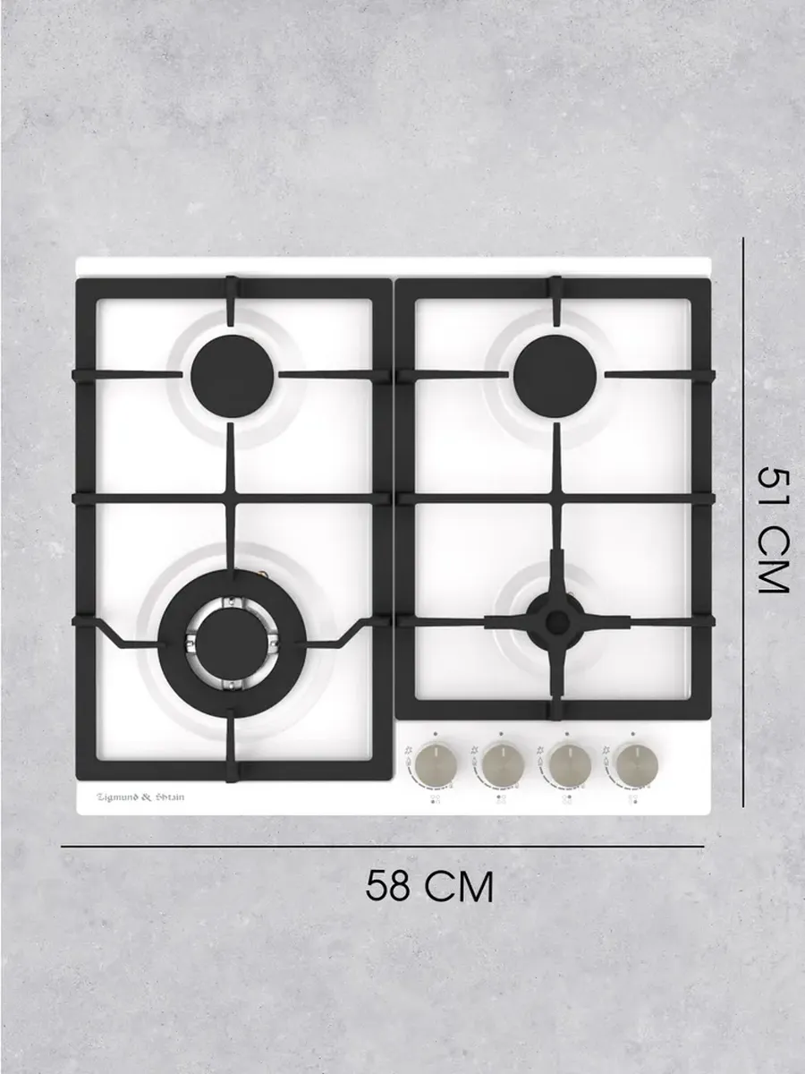 9 Газовая варочная панель Zigmund & Shtain G 14.6 W независимая, белый — изображение 1