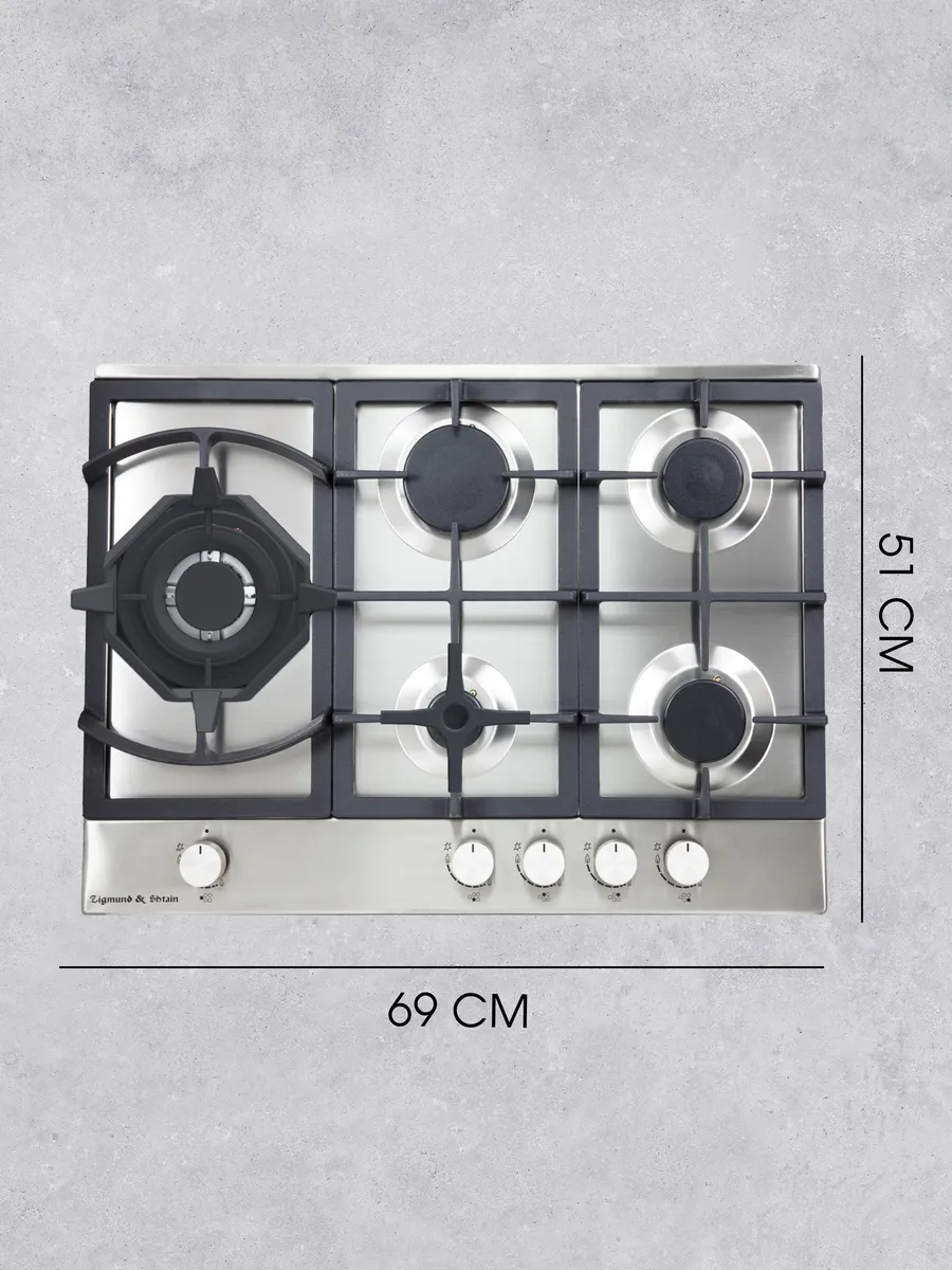 9 Газовая варочная панель Zigmund & Shtain G 14.7 S независимая, нержавеющая сталь — изображение 1