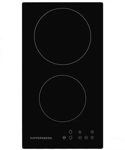 Электрическая варочная панель Kuppersberg ECO 301/ширина 30 см, 2 зоны ускоренного нагрева HI-Light, сенсорное управление, 3 цифровых дисплея, 9 уровней мощности, таймер, автоматика закипания, автоотключение, защита от детей, индикаторы остаточного тепла, Stop & Go, черный/прямой край
