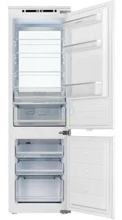 Встраиваемый холодильник Kuppersberg RBN 1760, High-Tech, объем 237 л, скользящий фасад, электронное управление, No Frost, антибактериальный пластик, звуковой сигнал при открытой дверце, перенавешиваемые двери, LED освещение, уровень шума 41 дБ, энергоэффективность А+, белый