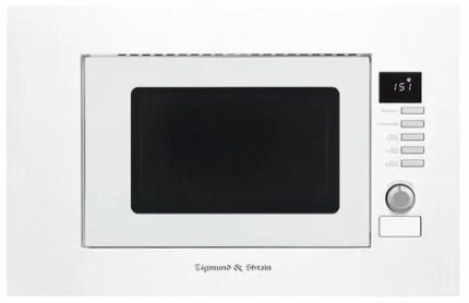Встраиваемая микроволновая печь Zigmund & Shtain BMO 21 W белый, 20 л, 1200 Вт, переключатели - поворотный механизм/кнопки