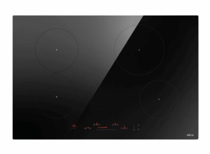 Индукционная варочная панель Elica, 80 см, слайдерное управление, 4 конфорки, таймер, режим подогрева, пауза, Bridge zone, защита от детей, черный