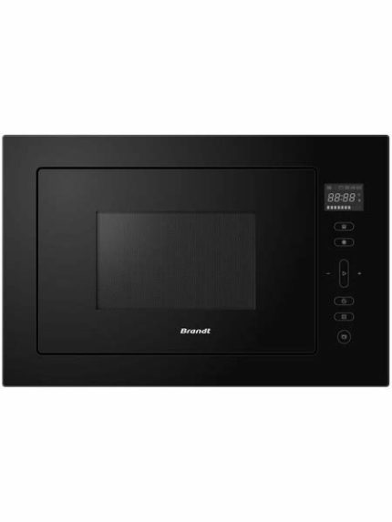 Встраиваемая микроволновая печь Brandt, 3 функции приготовления, 8 автоматических программ, гриль, размораживание, сенсорное управление, таймер, объем 25 л, защита от детей, черный
