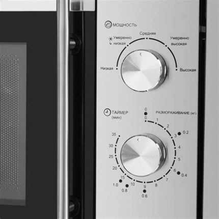 Встраиваемая микроволновая печь Hansa AMM20BEIH нержавеющая сталь, 20 л, 800 Вт, переключатели - кнопки/поворотный механизм