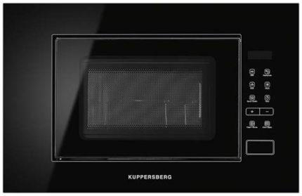 Встраиваемая микроволновая печь Kuppersberg HMW 620 B, объем 20 л, мощность 700 Вт, поворотный стол, High-Tech, 9 автоматических программ, гриль, сенсорное управление, черный