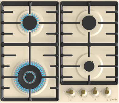 Встраиваемая газовая панель Gorenje Газ, 60 × 13 × 52 см, слоновая кость